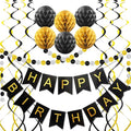 Black Birthday Decorations by ALLFUN