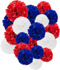 Capesaro Red White and Blue Tissue Paper Pom Poms by Capesaro