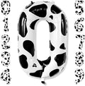 40 Inch Cow Print Number 0 Balloon, Large Black & White Foil Mylar Number by Unknown