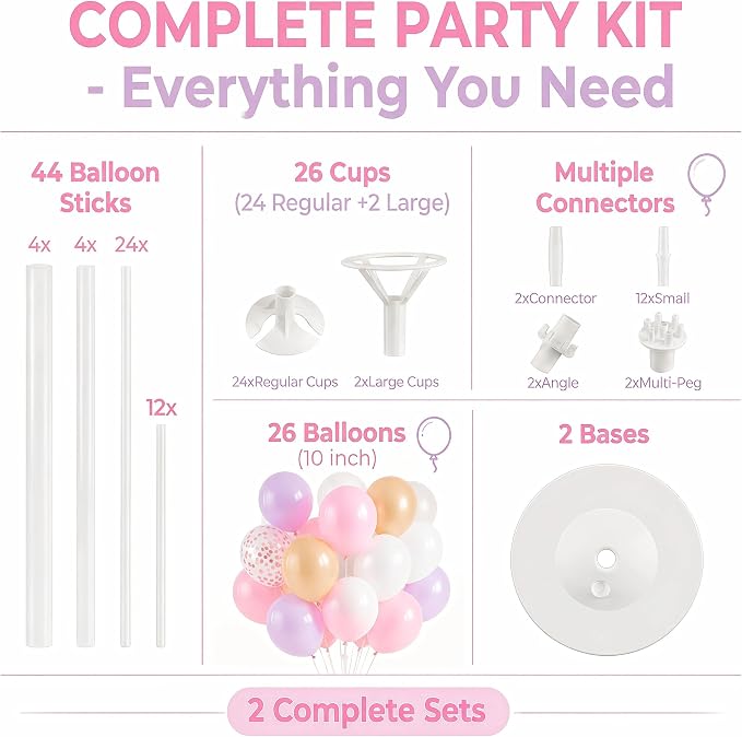 10" Pastel Party Balloon Column Kit Set of 2 - Image 2