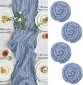 IVAPUPU 4 Pcs Cheesecloth Table Runner - 10ft Dusty Blue Boho Gauze Cheese by IVAPUPU