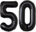 Black 50 Number Balloons Giant Jumbo Number 50 Foil Mylar Balloons by COLORFULELVES