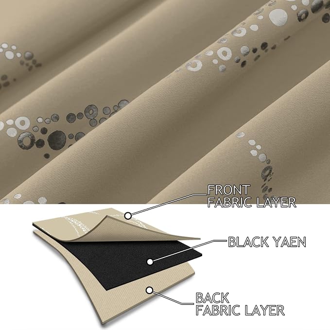 Yakamok Natural Light Blocking Curtains 90 Inches Silver Print 2 Panels | - Image 4