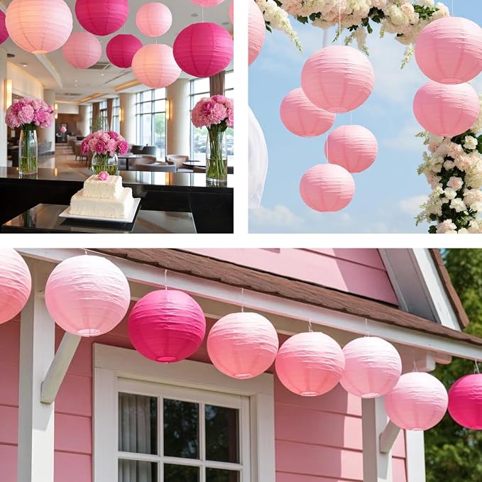 Pink Chinese Paper Lanterns - Image 7