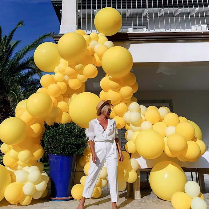 PartyWoo Mustard Yellow fall Latex Helium Birthday Balloons 50pcs | 12 Inch - Image 4