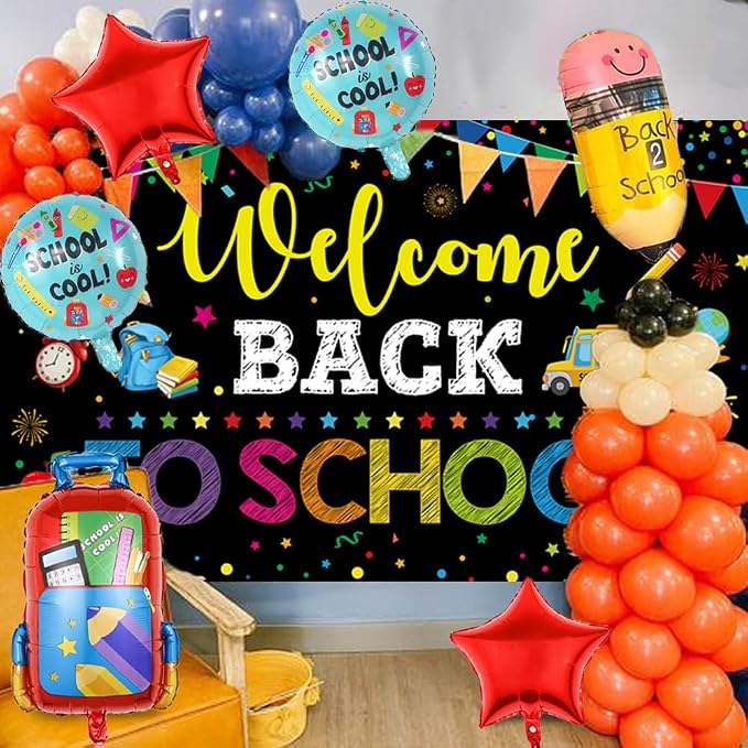 Welcome Back to School Backdrop, 72 x 44 Inch First Day of School Banner | - Image 4