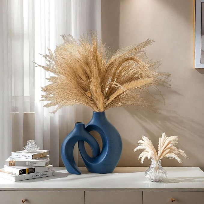 Lvases Snuggle Hollow Ceramic Flower Vase, Nordic Boho Minimalist Vase | 8.4" - Image 8