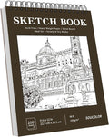 Classroom Must Haves Supplies for Teacher Student, Soucolor 9" x 12" Sketch Book 100 Sheets, Back to School Supplies, Art Sketchbook, Acid Free (68lb/100gsm) Artist Drawing Book Painting Sketching Pad