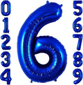 Navy Blue 6 Balloon Number, 40 Inch Number 6 Balloon Big Dark Blue 6 Foil Mylar by BBPOOL