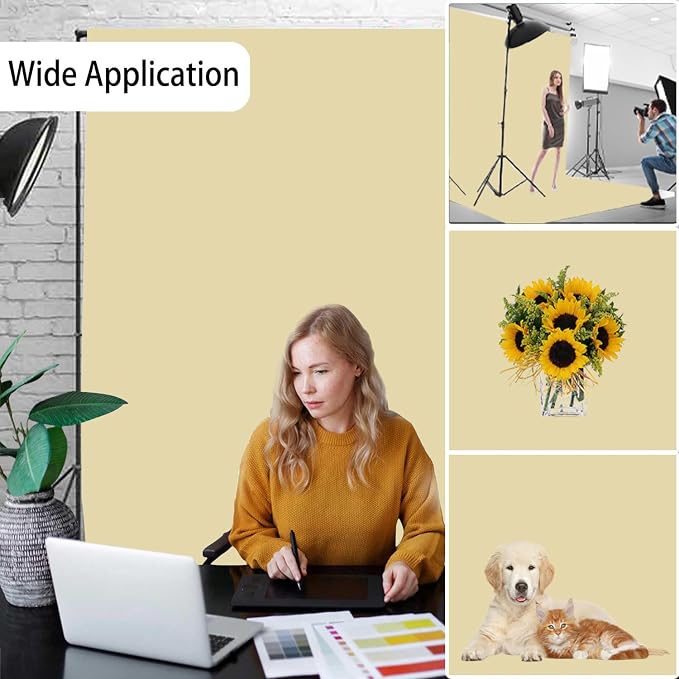 Tan Photography Backdrop for Photoshoot, Fabric 8x10ft | Versatile Studio Photo - Image 2