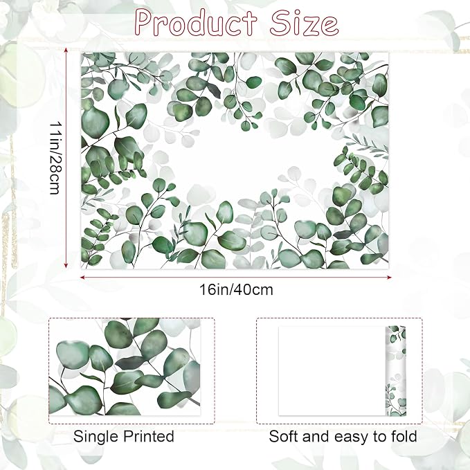 Paper Placemats Disposable 50 Pack Eucalyptu Placemat Disposable Place Mats 16 - Image 2