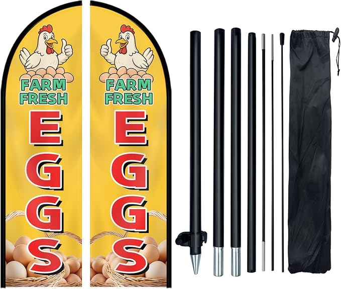 Farm Fresh Eggs Feather Flag by WOANIXY---ProfessionalCustomFeatherFlagCustomBanner