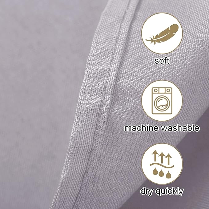 Ascoza 2pack 108 Inch Silver Round Tablecloth in Washable Polyester Fabric for Wedding/Banquet/Restaurant/Parties