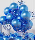 AULE 42Pcs Metallic 12 Inch Blue Confetti Balloons Set | Blue Party Balloons by AULE
