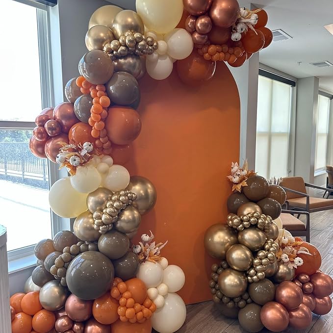 Fall Balloons for Autumn Birthday Wedding Party Decorations | 12-inch brown - Image 3