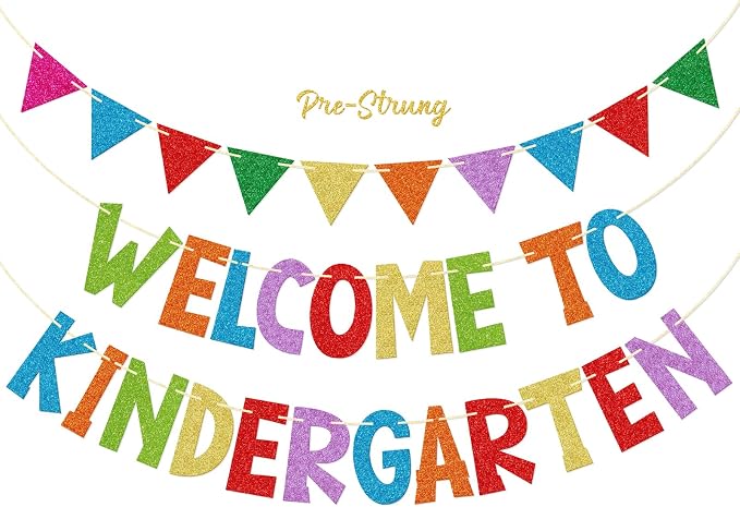 Welcome to Kindergarten Banner, Pre-strung | First Day of Kindergarten by LittleMan