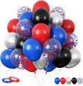 Red Blue Balloons, Bright Red, Patriotic Memorial Independence Day Fourth of by FunHot