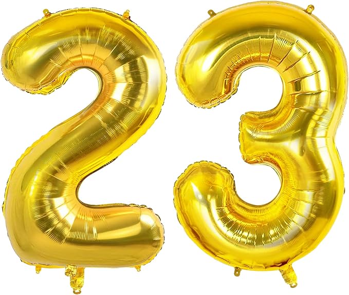 Number 23 Balloons for 23rd Birthday Party Decorations, 0-100 Large No.23 for by Joycard