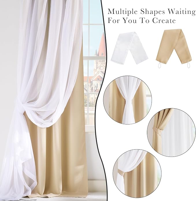 PONY DANCE 2 Layers Curtains Set, Biscotti Beige | Room Darkening Mix & Match - Image 9
