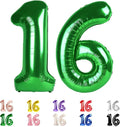 Number 16 Balloon 40Inch for 16 Year Old Birthday Decorations, Dark Green | by Mluchee