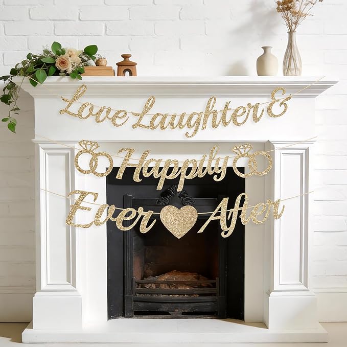 Alynta Pre-Strung Love Laughter & Happily Ever After Banner Bridal Shower | NO - Image 7