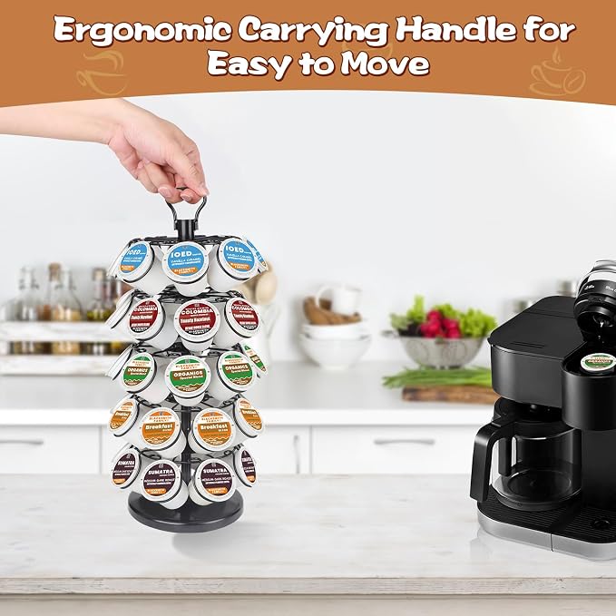 K Cup Holder, Coffee Pods Holder Storage Organizer Stand, 40 Pods Capacity | K - Image 9