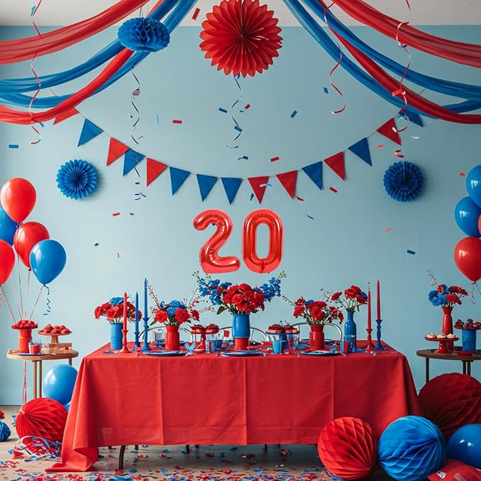 TONIFUL Number Balloon 16 Inch 10 Pcs Red 0-9 Birthday Number Balloons | Small - Image 4