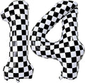 LHOAVWE Number 14 Checkered Balloons 40 Inch Giant Race Car Checkered 14 Number by LHOAVWE