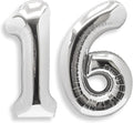 AULE 40 Inch Silver 16 Balloon Number Foil 0-9 Birthday Big Numbers | Birthday by AULE