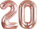 AULE 40 Inch Rose Gold 20 Balloon Number Foil 0-9 Birthday Big Numbers | by AULE