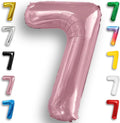Pink Pearl Number Balloon 7 Mylar Foil Macaron Balloons 40 inch by Unknown
