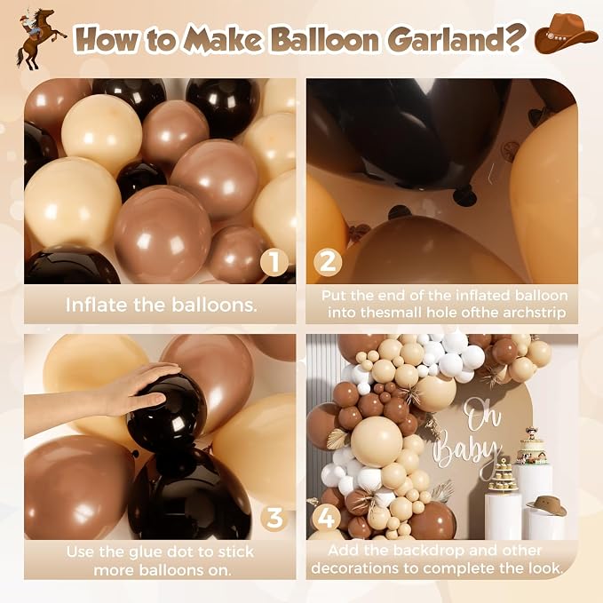 Neutral Balloon Garland Arch Kit 166Pcs, Boho Brown White Nude Balloon Arch - Image 3