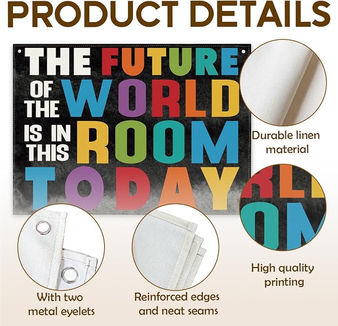 Inspirational Classroom Decor, Canvas Hanging Wall Decor, The Future of the - Image 3
