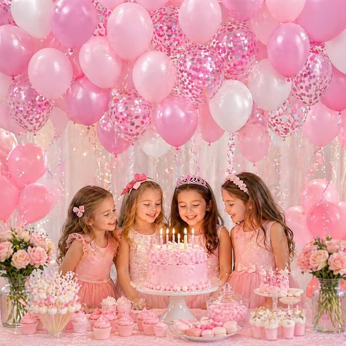 Balloons Pink and White, 60 Packs 12 Inch Light Pink White Balloons - Image 6