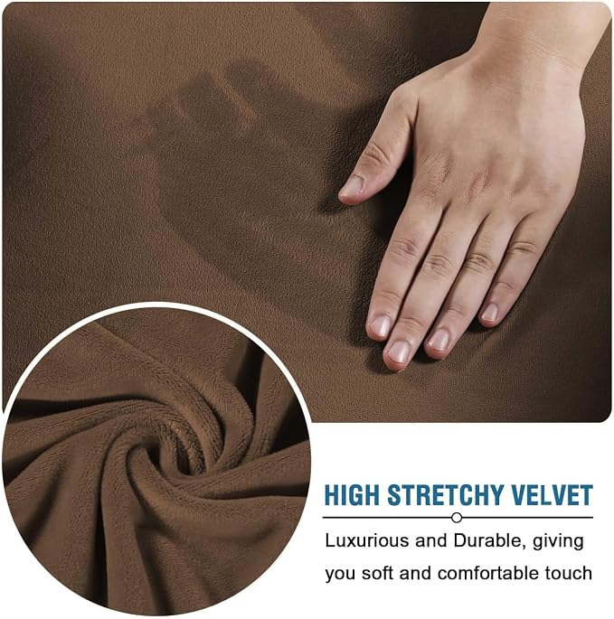 H.VERSAILTEX Real Velvet Plush 3 Piece Stretch Sofa Covers Couch Covers - Image 4
