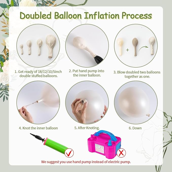 Pearl White Double Stuffed Balloon Arch Kit - Image 7