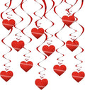 BEISHIDA Red Heart Hanging Swirl Valentine Day Decoration Pre-Strung Hanging by Beishida