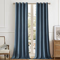 BULBUL Velvet Dusty Blue Blackout Curtains 90 inch Long by ModernShinyVelvetCurtains