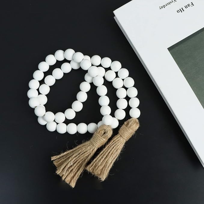 Meplait 39in Wood Bead Garland, Farmhouse Beads - Image 4