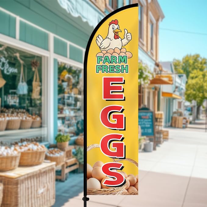 Farm Fresh Eggs Feather Flag - Image 2
