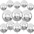 13pcs Silver 4D Balloons 22" 18" 10" 4D Ball Balloon Disco Ball Balloons Silver by Unknown