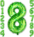 40 Inch Green Pixel Number 8 Balloon, Lime Green Large Foil Number Balloon 8th by Unknown