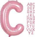 Pink Letter C Balloons, C Balloon 40 Inch Foil Helium C Balloon Letter | Pink C by BBPOOL