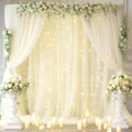 30x10ft Ivory Tulle Backdrop Curtain by Partisky