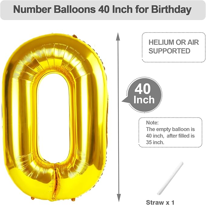 Numbers 30 Balloon 40Inch Gold Balloons - Image 5