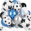 Soccer Balloons, Metallic Blue Silver Balloons by Togvu