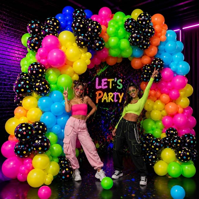 200Pcs Neon Balloons Garland Arch Kit - Image 3