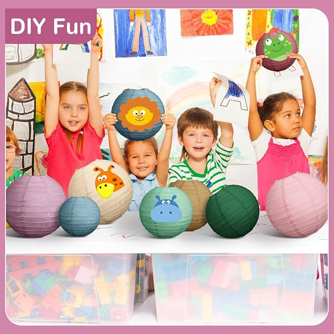 Glooglitter 16 Pcs Boho Hanging Paper Lanterns Back to School Party Decoration - Image 6