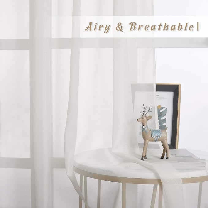 NICETOWN Sheer Curtains for Bedroom Windows 84 inch Length, Grommet Casual - Image 3