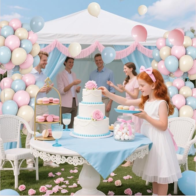 Pink and Blue Balloons Gender Reveal Boy or Girl 12inch Pastel Light Pink Slate - Image 7